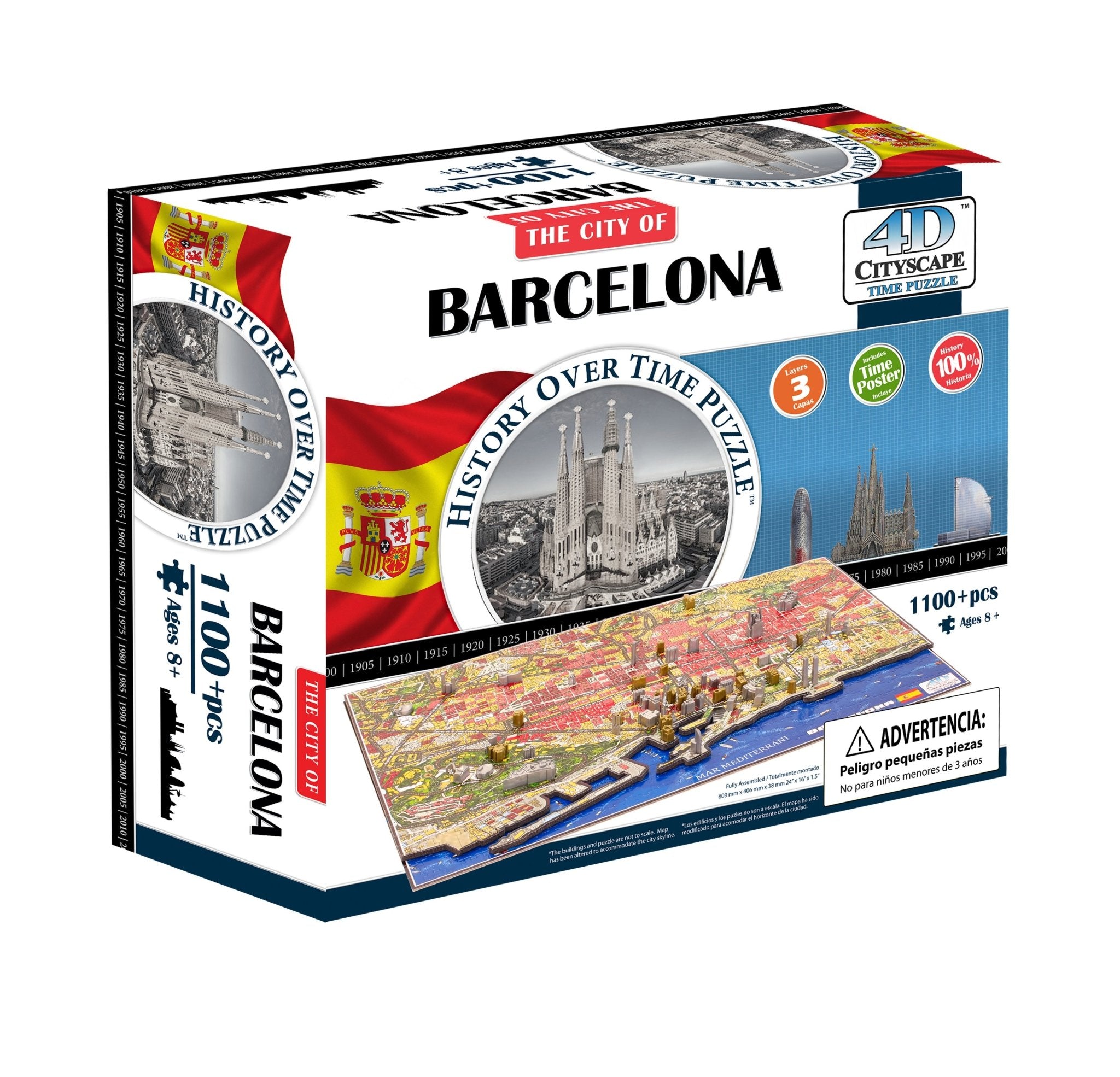4D Cityscape Barcelona Time Puzzle - 4DPuzz - 4DPuzz